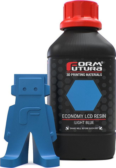 Rrëshirë 3D FormFutura Economy LCD, 1L, UV 300–410 nm, blu e çelët