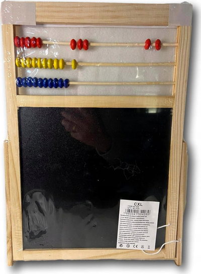 Tabelë magnetike edukative me shkronja dhe numra, kornizë druri, me marker, shumëngjyrëshe