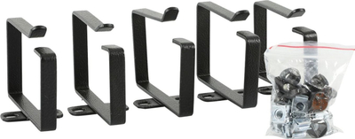 Aksesor rack Lanview RAO125BL, set 5 copë, varese kabllosh 19", i zi