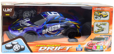 Makina me telekomandë Dragon RC, drifting, trup me drita, blu