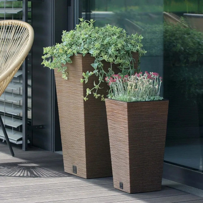 Vazo për zbukurim Flowerpot FURU SQUARE ECO WOOD, 30cm, ngjyrë dru natyrale
