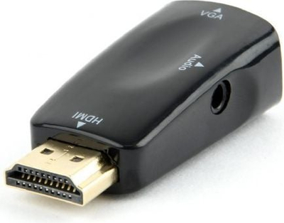 Përshtatës Gembird HDMI - D-Sub (VGA) + Jack 3.5mm (AB-HDMI-VGA-02), i zi