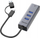 Hub USB C Unitek 4 në 1, 3 porta USB A 5 Gbps, Ethernet, gri
