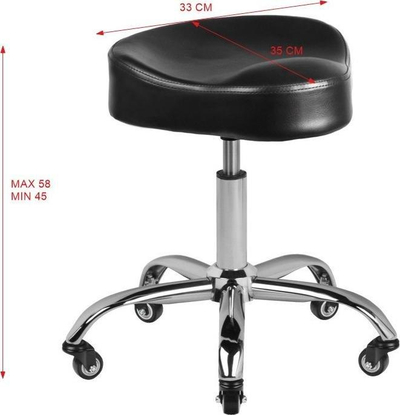 Stol këmbësh Gabbiano A450, ergonomik, ngjyrë e zezë