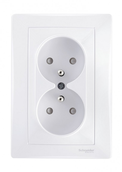 Prizë dyshe Schneider Sedna Monoblock, 16A 250V, e bardhë