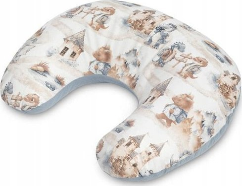 Jastëk ushqyerjeje Ceba Baby Muslin Dragons Jeans, pambuk, mbushje silikon, blu