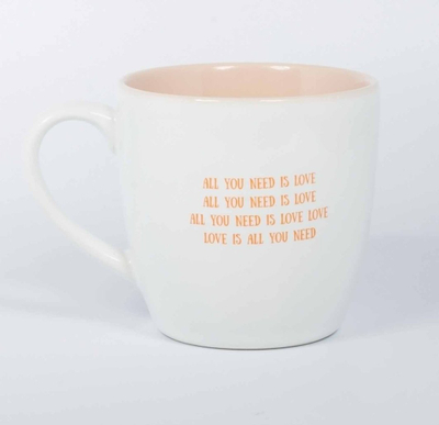 Филџан порцелански THUMBS up All You Need Is Love, 0.25L, бел