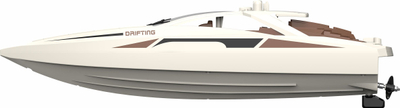 Играчка брод со далечински управувач Amewi Caprice Yacht 380mm, батерија 800 mAh, до 15 km/h, бела
