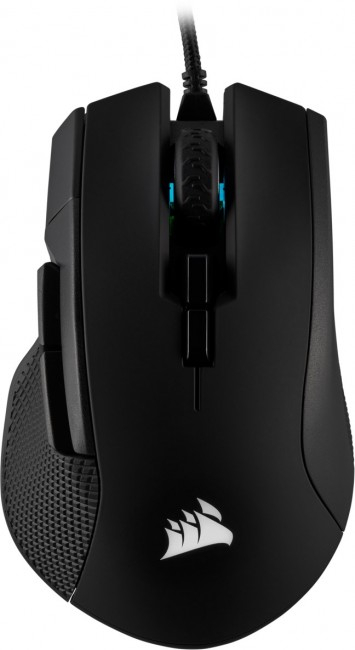 Гејминг глушец Corsair IRONCLAW RGB, 18000 DPI, со кабел, црн