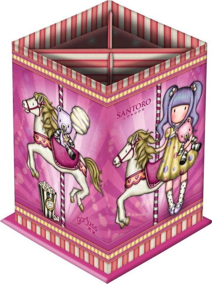Mbajtëse lapsash Santoro London Gorjuss Fairground Carousel, 4 seksione, rozë