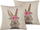 Set jastëkësh për zbukurim Beliani TULIPA, 45 x 45 cm, pambuk, taupe gri