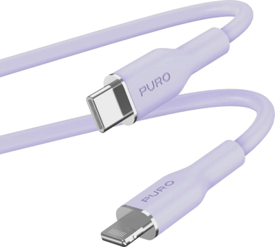 Kabllo kariku Puro ICON Soft, USB C në Lightning, 1.5m, ngjyrë e purpurt