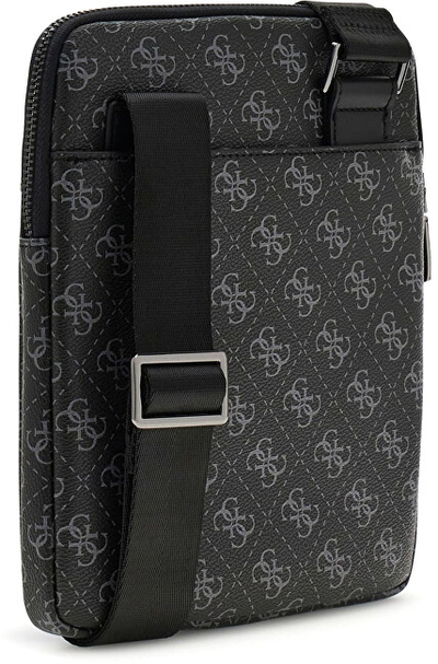Çantë crossbody Guess Milano Crossbody Flat, për meshkuj, sintetike, e zezë