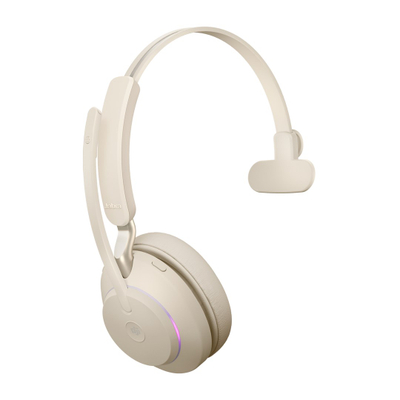 Слушалки Jabra Evolve2 65 MS Mono, безжични, Link380c USB C, беж