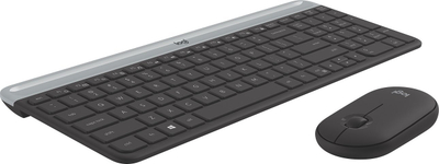 Set tastiere dhe miu Logitech MK470 Slim Wireless, i hollë, pa zhurmë, gri grafit