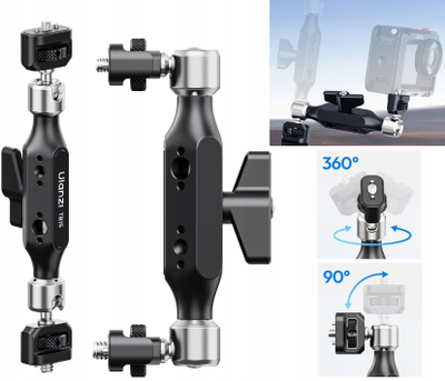 Krah magjik për kamerë ULANZI TB15, rrotullim 360°, fileto 1/4" dhe 3/8", i zi