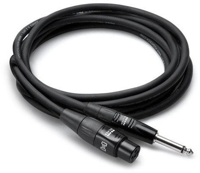 Kabllo mikrofoni Hosa HMIC-010HZ, 3 metra, XLR në 1/4" TS, e zezë