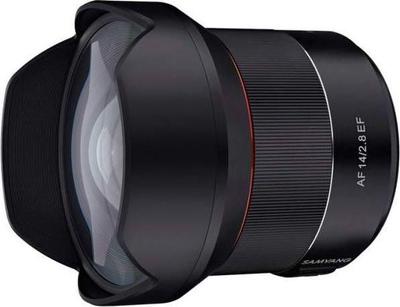 Objektiv Samyang Canon EF 14mm F2.8 AF, DSLR, kënd ultra i gjerë, i zi