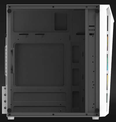 Kuti kompjuteri Aqirys BellatrixPRO MiniTower, panel akrilik, Rainbow LED, e bardhë