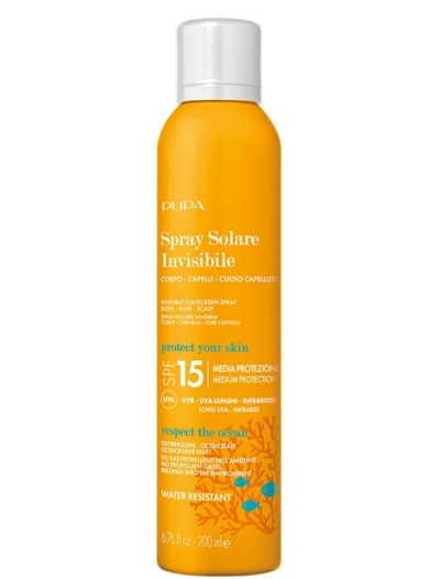 Sprej kundra diellit PUPA Milano SPF 15 Invisible Solar Spray, 200 ml