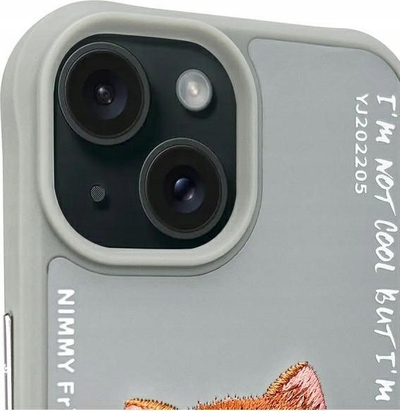 Kapak telefoni Nimmy Glasses Cool Cat, për iPhone 15 6.1", gri