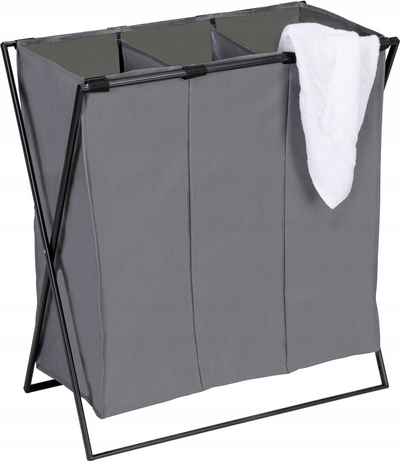 Kosh rrobash WENKO Trio XL, 145L, tre ndarje, gri