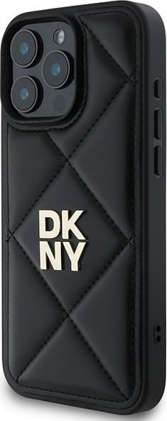 Kapak telefoni DKNY Quilted Stack Logo për iPhone 16 Pro Max 6.9", eco leather, i zi