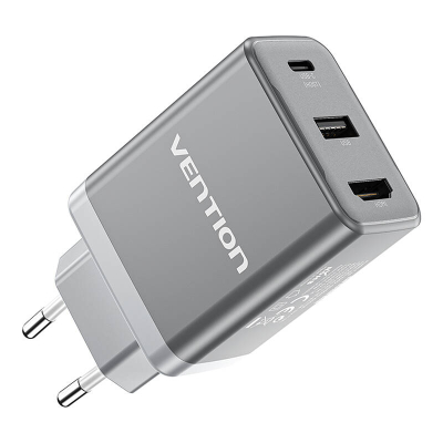 Dok stacion karikues Vention 65W GaN, USB C USB A HDMI, 4K 60Hz, gri