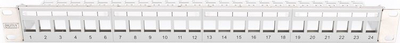 Patch panel Digitus DN-91410-LF, 19" 1U, 24 porta keystone, gri