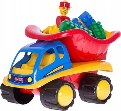 Kamion lodër Hemar Family Dump Truck, me blloqe, 33.5 cm, shumëngjyrësh