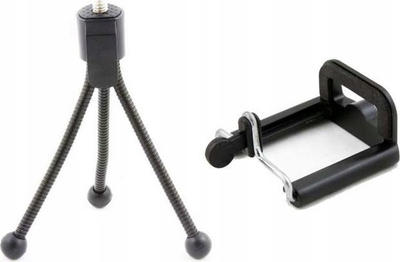 Tripod fleksibël për telefon Xrec, gjerësi 55-87mm, vidë 1/4", i zi