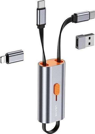 Kabllo USB Usams US-SJ560, 2x USB-C, 60W, argjendtë