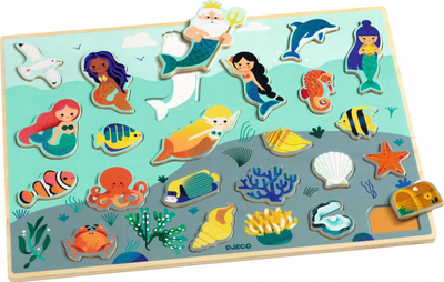Puzzle druri Djeco Puzzlo Sea, 22 copa, me temë deti, shumëngjyrësh