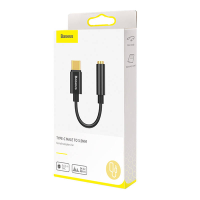 Adapter audio Baseus L54, USB C në 3.5mm, i zi