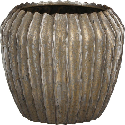 Vazo lulesh Mica Decorations Noma, qeramike, 24x24x21 cm, ngjyrë bronzi
