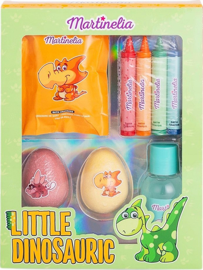 Set banjoje për kalamaj Martinelia Little Dinosauric Fun, bomba banjoje dhe xhel dushi, shumëngjyrësh