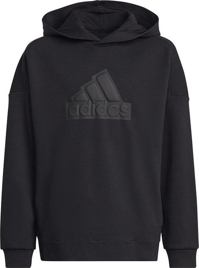 Bluzë me kapuç Adidas FI Logo HD Jr HR6301, për kalamaj, pambuk, e zezë