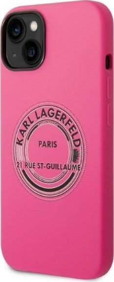 Maskë telefoni Karl Lagerfeld KLHCP14MSRSGRCF, për iPhone 14 Plus 6.7", silikon, rozë
