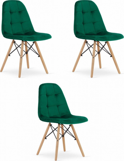 Set karrigesh Dumo, 3 copë, kadife, jeshile e errët