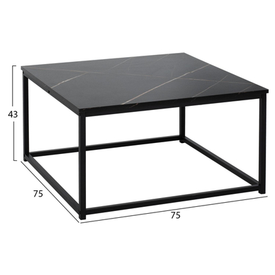 Tavolinë për kafe Braylen 75x75x43cm (HM8942.13), zezë