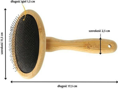 Furçë krehëse për qen edhe mace Dingo Oval Bamboo, 17.5 x 11.5 cm, bambu natyrale