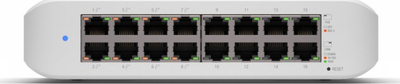 Ubiquiti UniFi Lite 16 PoE, 16 порти Gigabit, PoE+, бел