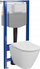 Set kornizë WC muri Cersanit AQUA 50 PNEU QF City Oval CleanOn, tas i varur, kapak soft close, i bardhë