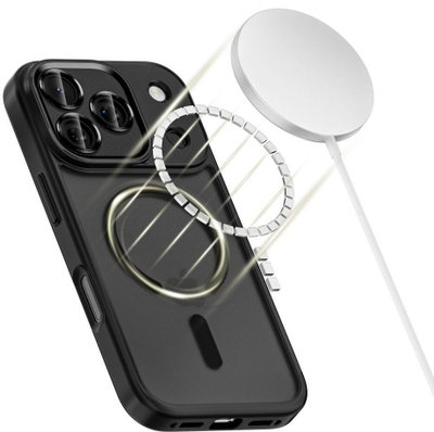 Mbulesë telefoni Tech-Protect MagCam MagSafe për iPhone 17 Pro Max, transparente, matte, e zezë