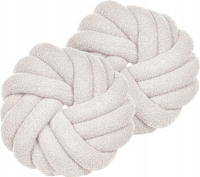 Set jastëkësh dekorativë knot, boucle, 31cm, të bardhë