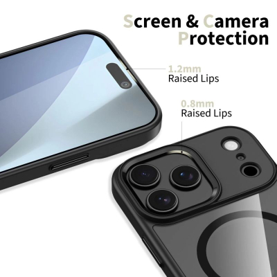 Kllëf telefoni Tech-Protect MagMat MagSafe për iPhone 17 Pro, i tejdukshëm, i zi