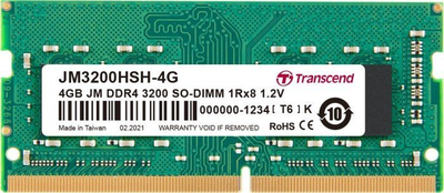 RAM меморија за лаптоп Transcend JetRam JM3200HSH-4G, 4GB DDR4, 3200MHz