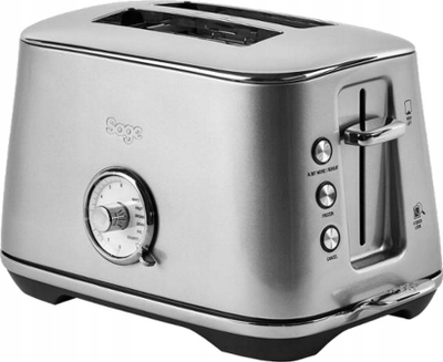 Toster Sage Toast Select Luxe, 2 feta, çelik inox, argjend