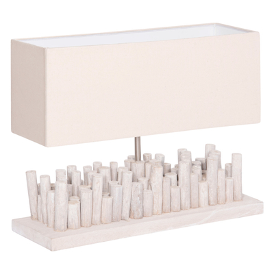 Lampë tavoline Twiggy HM4426, 50.5x16.5x40 cm, abazhure e bardhë, dru driftwood