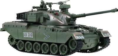 Tank lodër me telekomandë M60, 1:18, me drita dhe zëra, jeshil